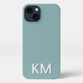 Modern minimalistisch Tonal Monogram iPhone Hoesje (Achterkant)