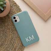 Modern minimalistisch Tonal Monogram iPhone Hoesje