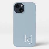 Modern minimalistisch Tonal Monogram iPhone Hoesje (Achterkant)