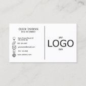 Modern minimalistisch traditioneel wit contact log visitekaartje (Achterkant)