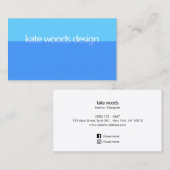 Modern minimalistisch transparant kobalt blauw visitekaartje (Voorkant / Achterkant)