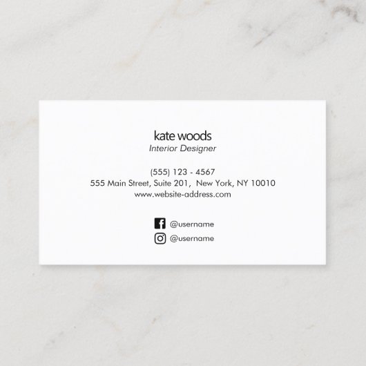 Modern minimalistisch transparant kobalt blauw visitekaartje (Achterkant)