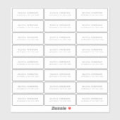 modern minimalistisch transparant retouradreslabel sticker (Vel)