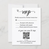 modern minimalistisch trendy chic script rsvp brui notitiekaartje (Voorkant)