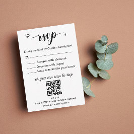modern minimalistisch trendy chic script rsvp brui notitiekaartje