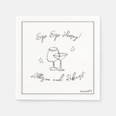 Modern minimalistisch Trendy Cocktail Sip Hooray Servet (Voorkant)