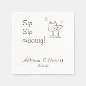 Modern minimalistisch Trendy Cocktail Sip Hooray Servet (Voorkant)