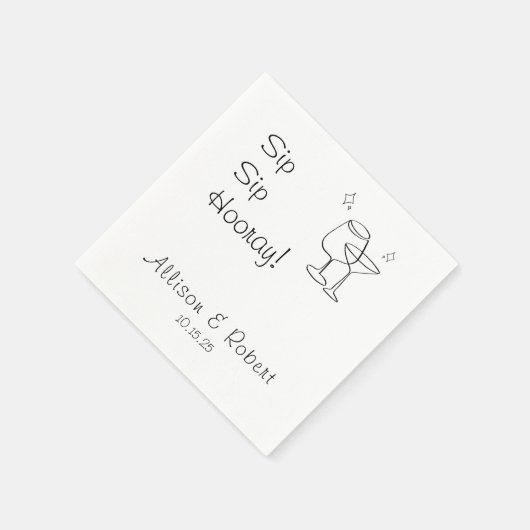 Modern minimalistisch Trendy Cocktail Sip Hooray Servet (Hoek)