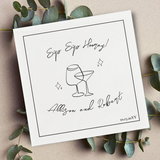 Modern minimalistisch Trendy Cocktail Sip Hooray Servet