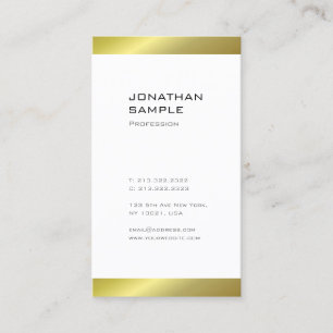Modern minimalistisch Trendy Elegant Gold White Pl Visitekaartje