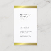 Modern minimalistisch Trendy Elegant Gold White Pl Visitekaartje (Voorkant)
