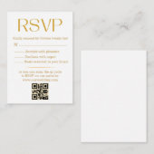 modern minimalistisch trendy gold script rsvp brui notitiekaartje (Voorkant / Achterkant)