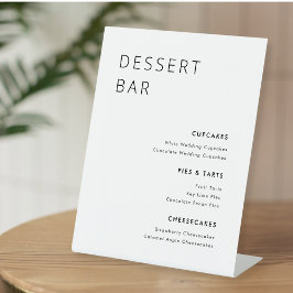 Modern Minimalistisch Trouw Bruidstaart Bar Menu Reclamebord Met Voetstuk