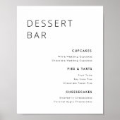 Modern Minimalistisch Trouw Dessertbar Menu Bord Poster (Voorkant)