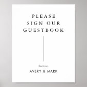 Modern Minimalistisch Trouw Gastboek Bord Poster (Voorkant)