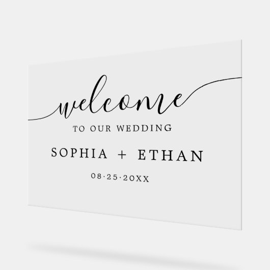 Modern Minimalistisch Trouw Welkom Acrylaat Bord (Hoek)