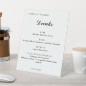 Modern minimalistisch trouwbalmenu, drink bruiloft reclamebord met voetstuk (Insitu)