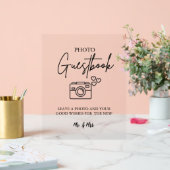 Modern Minimalistisch Trouwfoto Guestbook Bord (Huwelijk)