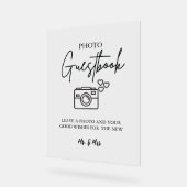 Modern Minimalistisch Trouwfoto Guestbook Bord (Hoek)