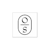 Modern Minimalistisch Trouwkoppel Monogram Rubberstempel (Afrduk)