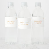 Modern Minimalistisch Trouwlogo Waterfles Etiket (Flessen)