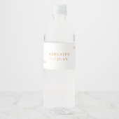 Modern Minimalistisch Trouwlogo Waterfles Etiket (Voorkant)