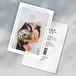 Modern Minimalistisch Trouwmonogram Wit Save The Date