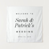 Modern Minimalistisch Trouwontvangstbord Wandkleed (Voorkant)