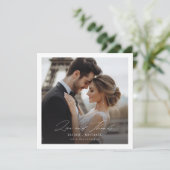 Modern minimalistisch trouwplein bedankkaart (Staand voorkant)
