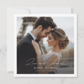 Modern minimalistisch trouwplein bedankkaart (Voorkant)