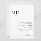 Modern Minimalistisch Typografie MD Afstuderen Kaart (Voorkant)