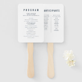 Modern + minimalistisch Typografie Wedding Program Handwaaier