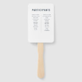 Modern + minimalistisch Typografie Wedding Program Handwaaier (Achterkant)