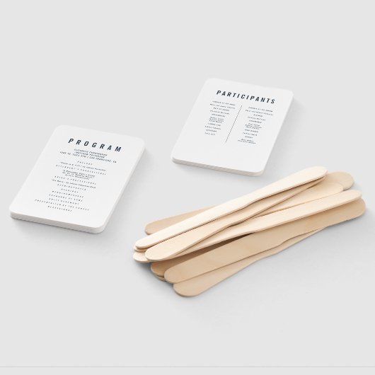 Modern + minimalistisch Typografie Wedding Program Handwaaier (Niet-gemonteerd)