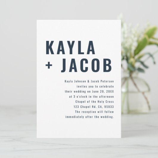 Modern + Minimalistisch uitnodigen voor een Typogr Kaart (Staand voorkant)