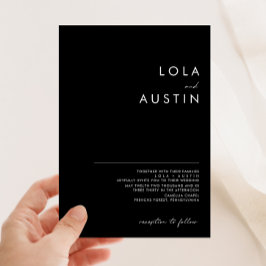 Modern minimalistisch | Uitnodiging voor een zwart