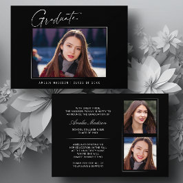 Modern minimalistisch uniek inktscript 3 Foto Afst Aankondiging