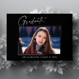 Modern minimalistisch uniek inktscript Afstuderen Aankondiging