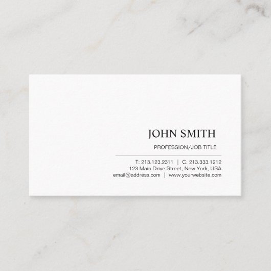 Modern minimalistisch vakgebied visitekaartje (Voorkant)