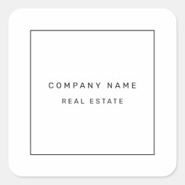 Modern Minimalistisch Vastgoed Zwart-Wit Vierkante Sticker