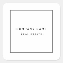 Modern Minimalistisch Vastgoed Zwart-Wit Vierkante Sticker