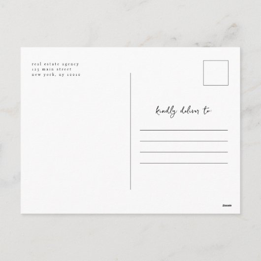 Modern minimalistisch vastgoedbedrijf feestdagenkaart (Achterkant)