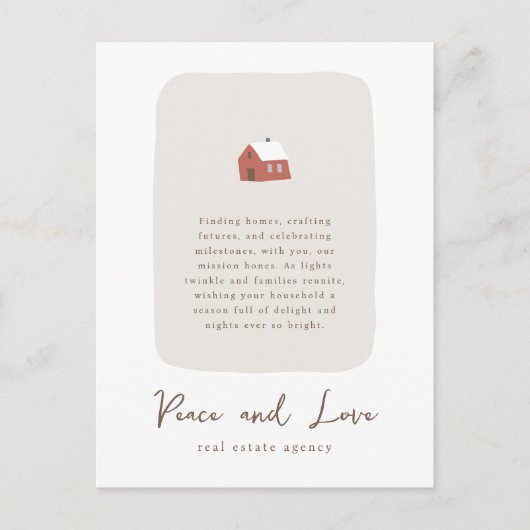 Modern minimalistisch vastgoedbedrijf feestdagenkaart (Voorkant)