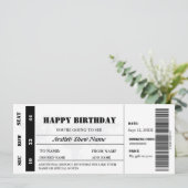 Modern minimalistisch verjaardagscadeau concerttic kaart (Staand voorkant)