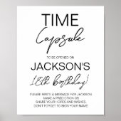 Modern minimalistisch verjaardagscapsule teken poster (Voorkant)