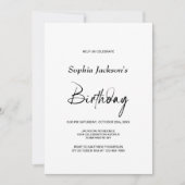 Modern minimalistisch verjaardagsfeestje kaart (Voorkant)