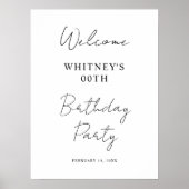 Modern minimalistisch verjaardagsfeestje poster (Voorkant)