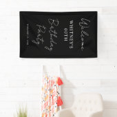 Modern minimalistisch verjaardagsfeestje spandoek (Insitu)