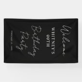 Modern minimalistisch verjaardagsfeestje spandoek (Horizontaal)