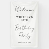 Modern minimalistisch verjaardagsfeestje spandoek (Verticaal)